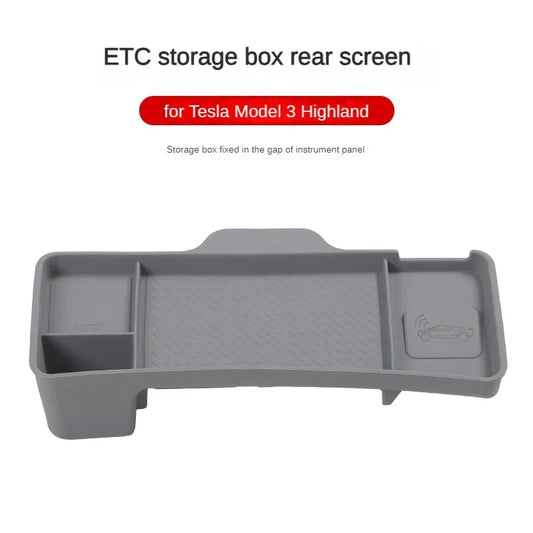 For Tesla Model 3 Highland 2024 Dashboard Storage Tray MY 2025 Silicone Panel Screen Back Organizer Tissue Box Glasses Holder