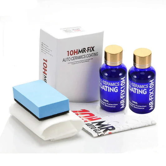 2PCS 30ML 10H Ceramic Glass Coating – Hydrophobic & Anti-Scratch Liquid for Car Paint Protection
