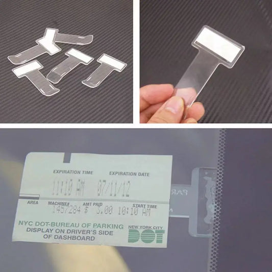 1/2/4/5/10PCS Plastic Car Styling Parking Ticket Holder Car Fastener Card Holder Mounting Fastener Organizer Windshield Sticker