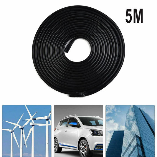 1 Pc 5M Car Door Edge Protector Strip Trim – U Shape Rubber Guard Seal 11mm x 5mm Auto Care Sealing Strip Tools Decoration