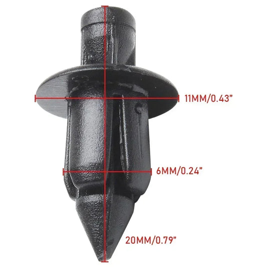 10/20/30PCS 6mm Black Rivet Fairing Body Trim Panel Fastener Screw Clips – For Honda, Suzuki & Kawasaki Motorcycles